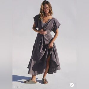 Free People Charcoal Outta Here Midi Dress